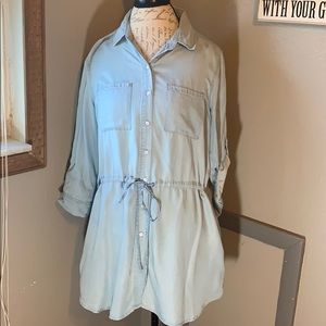 “OH SO COMFY” Light Colored Brushed Denim Top